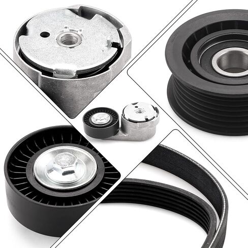 طقم شداد حزام القيادة لـ Ram 1500 لـ Chry sler 300 3.6L V6 - استبدال مباشر مناسب OE 39282 38082 6PK1960 مع حزام سيربنتين وبكرة تباطؤ، متوافق مع شاحن تشالنجر، 3 قطع in Kuwait