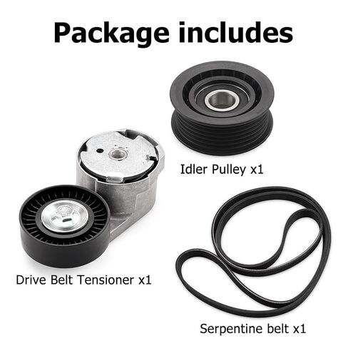 طقم شداد حزام القيادة لـ Ram 1500 لـ Chry sler 300 3.6L V6 - استبدال مباشر مناسب OE 39282 38082 6PK1960 مع حزام سيربنتين وبكرة تباطؤ، متوافق مع شاحن تشالنجر، 3 قطع in Kuwait