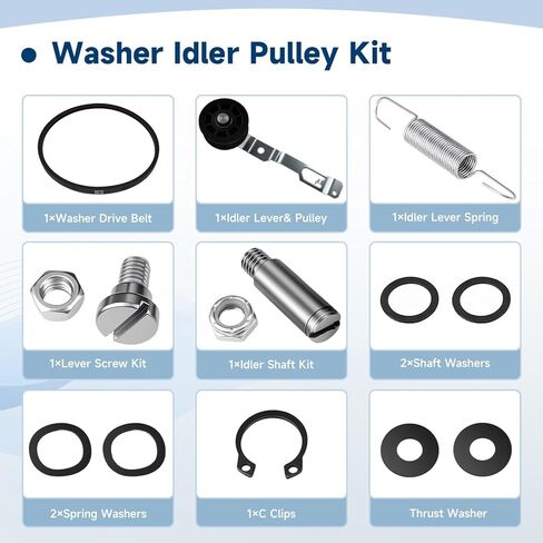 Washer Idler Pulley Kit Lever and 27" Belt Tensioner Kit Compatible With Alliance Laundry Systems Speed Queen SWNYC2HP115TW02 AWN412SP111TW01 Replace#: 959P3 38174 38225p UNMC959P3 202032 in Kuwait