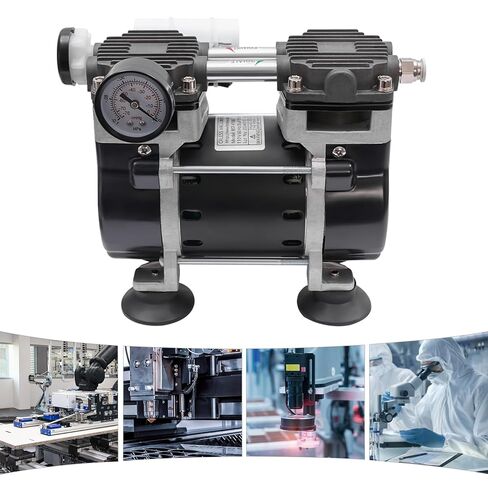 Oil-Free Vacuum Pump 1450Rpm 150W Oilless Vacuum Pump with Silencer Portable Silent Quiet Lab Oilless Vacuum Pump 50L/Min Flow Speed-90Kpa in Kuwait