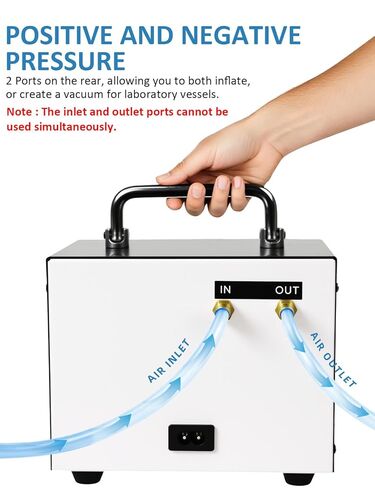 مضخة تفريغ بدون زيت من Xin Tester Lab، 15 لتر/الدقيقة 110-220 فولت قابلة للتعديل خالية من الزيت، مضخة تفريغ مزدوجة الضغط، محمولة وهادئة لترشيح السائل للمختبر الاحترافي in Kuwait