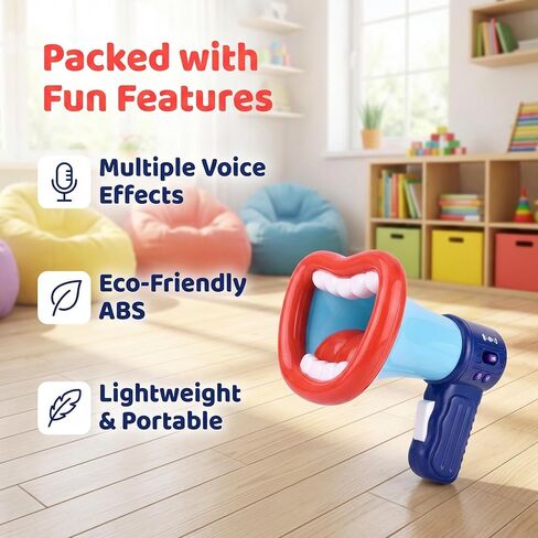 Totority Battery- Operated Megaphone Portable Megaphone Bullhorn Mega Phone Loud Speaker Prize for Kids and Adults Blue in Saudi Arabia