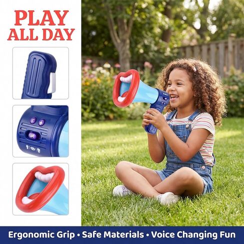 Totority Battery- Operated Megaphone Portable Megaphone Bullhorn Mega Phone Loud Speaker Prize for Kids and Adults Blue in Saudi Arabia