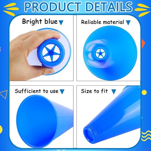 18 قطعة من مكبر الصوت البلاستيكي الأزرق مكبر الصوت الرياضي هتاف الضوضاء للأنشطة الخارجية للمدرسة، لوازم الحفلات الرياضية التشجيعية in Kuwait