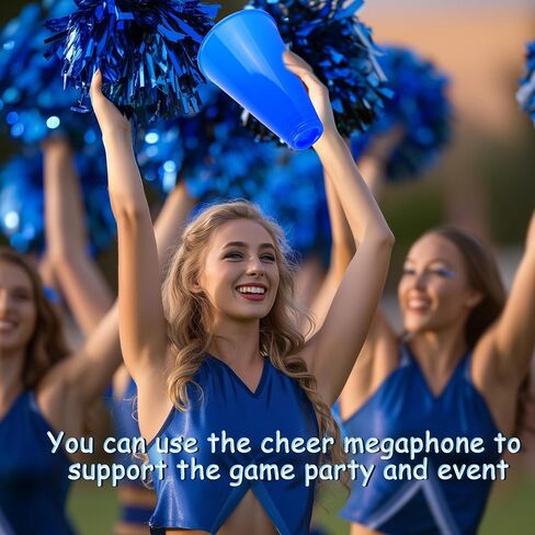 18 قطعة من مكبر الصوت البلاستيكي الأزرق مكبر الصوت الرياضي هتاف الضوضاء للأنشطة الخارجية للمدرسة، لوازم الحفلات الرياضية التشجيعية in Kuwait