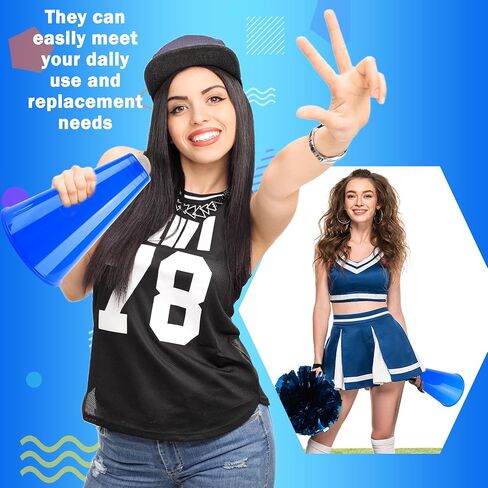 18 قطعة من مكبر الصوت البلاستيكي الأزرق مكبر الصوت الرياضي هتاف الضوضاء للأنشطة الخارجية للمدرسة، لوازم الحفلات الرياضية التشجيعية in Kuwait