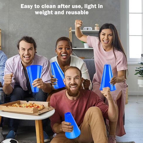 18 قطعة من مكبر الصوت البلاستيكي الأزرق مكبر الصوت الرياضي هتاف الضوضاء للأنشطة الخارجية للمدرسة، لوازم الحفلات الرياضية التشجيعية in Kuwait