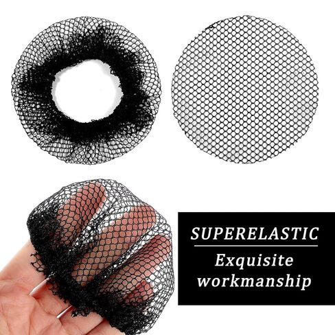 5 PCS Hair Bun Covers for Women Small Invisible Mesh Hair Nets for Ballet Black Reusable Elastic Mesh Buns Cover Invisible Elastic Bun Hairs Net for Ballet, Dance, Girls and Women in Kuwait