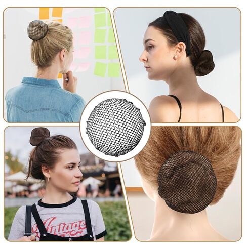 5 PCS Hair Bun Covers for Women Small Invisible Mesh Hair Nets for Ballet Black Reusable Elastic Mesh Buns Cover Invisible Elastic Bun Hairs Net for Ballet, Dance, Girls and Women in Kuwait