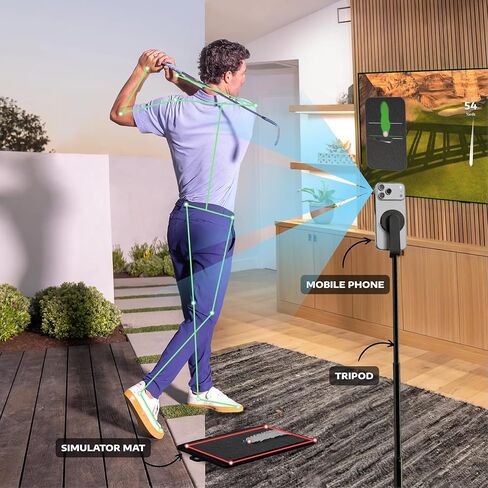 Golf Daddy Golf Simulator - AI Powered Training Aid for Home Practice - Indoor & Outdoor Use - Ideal Golf Gift in Saudi Arabia