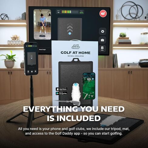 Golf Daddy Golf Simulator - AI Powered Training Aid for Home Practice - Indoor & Outdoor Use - Ideal Golf Gift in Saudi Arabia