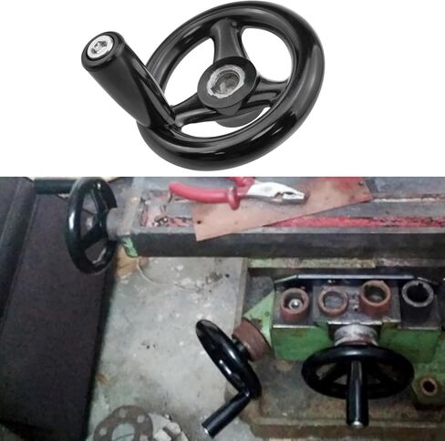 AYLIFU 0.47×4 Inch Diameter Round Hand Wheel Machine Handle with Rotary Handle Rotary Knobs for Milling Machines Drilling Machines Lathes and Other Industrial Equipment 1Set in Saudi Arabia
