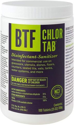 Chlor-Tab Bar Sink Glassware Sanitizer - Bucket of 100 Tablets in Saudi Arabia