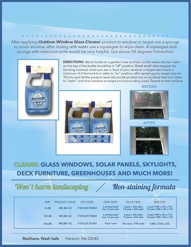 منظف ​​زجاج النوافذ الخارجي WS-OG-HE، زجاجة نهاية خرطوم، 32 أونصة. إبريق رش، أزرق in Kuwait