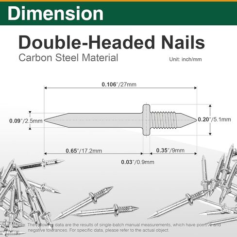 300 Pcs Double Headed Skirting Nails for Baseboards, Invisible No Mark Nails with 3 Sleeve Tools in Kuwait
