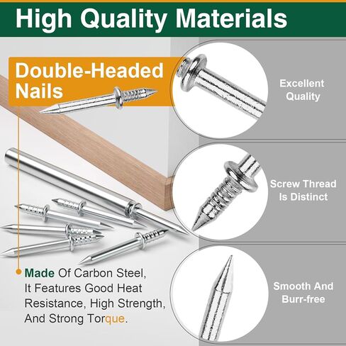 300 Pcs Double Headed Skirting Nails for Baseboards, Invisible No Mark Nails with 3 Sleeve Tools in Kuwait
