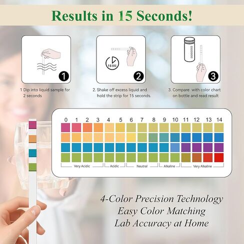 pH Test Strips 0-14, 150CT pH Testing Kit for Drinking Water, Pool Spa Aquarium Fish Tank Urine Saliva Food Beverage Kombucha Soil Hydroponics, Litmus Paper pH Tester Kit for Soap Making, Skincare in Saudi Arabia