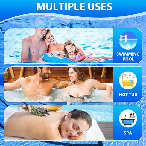 شرائط اختبار حوض الاستحمام الساخن من Accevo، مجموعة اختبار مياه حمام السباحة 3 في 1 للكلور/البروم، ودرجة الحموضة، والقلوية الكاملة - شرائط اختبار سهلة ودقيقة لحمامات السباحة والمنتجعات الصحية - 150 شريطًا in Kuwait