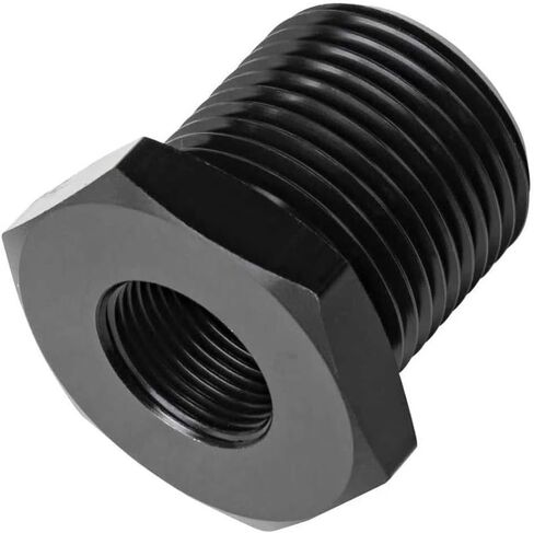 1/2-28 "NPT ذكر إلى 13/16-16" NPT أنثى المخفض جلبة المناسب محول عرافة الألومنيوم الأسود، 1 قطعة in Kuwait