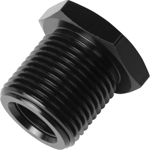 1/2-28 "NPT ذكر إلى 13/16-16" NPT أنثى المخفض جلبة المناسب محول عرافة الألومنيوم الأسود، 1 قطعة in Kuwait