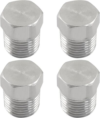 1/8 "Npt ذكر خارجي سداسي الرأس وصلة أنابيب التوصيل، مقبس توصيل أنبوب ذكر من الفولاذ المقاوم للصدأ - حزمة من 4 in Saudi Arabia