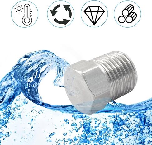 1/8 "Npt ذكر خارجي سداسي الرأس وصلة أنابيب التوصيل، مقبس توصيل أنبوب ذكر من الفولاذ المقاوم للصدأ - حزمة من 4 in Saudi Arabia