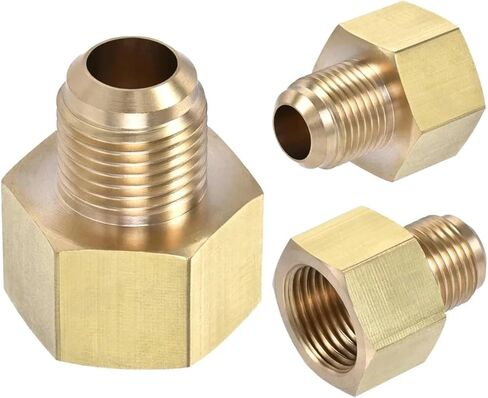 مكيف هواء 1/4 3/8 1/2 3/4 أنثى SAE إلى 1/4 3/8 1/2 5/8 ذكر SAE 45 محول مضيئة مخفض غاز البروبان الطبيعي (5I8 إلى 3I8_SAE - SAE) in Kuwait