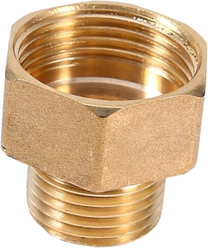 Brass Water Pipe Adapter, Durable Corrosion-Resistant, Hex Bushing Reducer, 1/2 BSPT Male to 3/4 BSPT Female Thread, for Water Meters, Softeners, Purifiers, Home Plumbing, Irrigati in Saudi Arabia