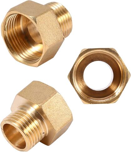 Brass Water Pipe Adapter, Durable Corrosion-Resistant, Hex Bushing Reducer, 1/2 BSPT Male to 3/4 BSPT Female Thread, for Water Meters, Softeners, Purifiers, Home Plumbing, Irrigati in Saudi Arabia