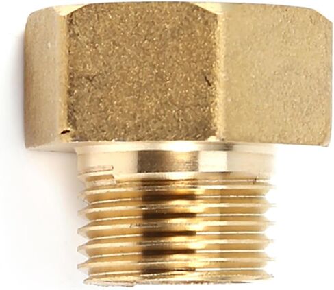 Brass Water Pipe Adapter, Durable Corrosion-Resistant, Hex Bushing Reducer, 1/2 BSPT Male to 3/4 BSPT Female Thread, for Water Meters, Softeners, Purifiers, Home Plumbing, Irrigati in Saudi Arabia