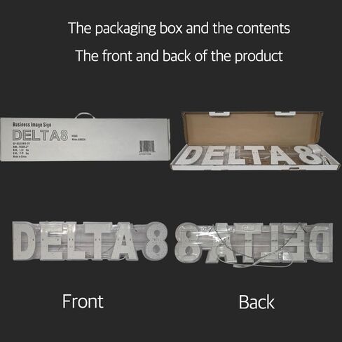 EPL DELTA8 WHITE/GREEN, LED 2G Blinking Sign, Eye-catching sign, Super Bright, 7"x30", Remote Control, Business Advertising Shop Wall Decor in Kuwait