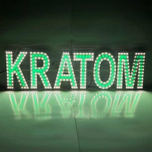 EPL KRATOM GREEN, LED 2G Blinking Sign, Eye-Catching, Super Bright, 8"x30" & Remote Control - Durable Business Display, High Visibility Board in Kuwait