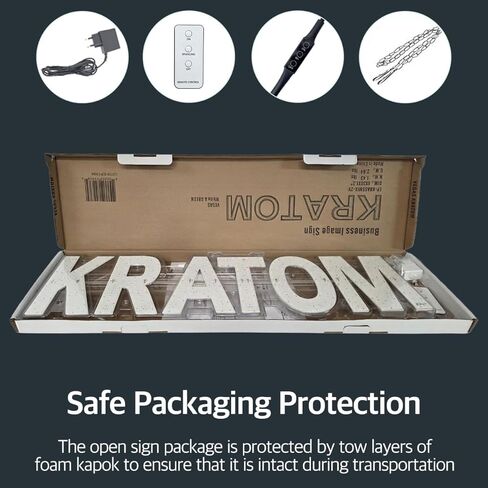 EPL KRATOM GREEN, LED 2G Blinking Sign, Eye-Catching, Super Bright, 8"x30" & Remote Control - Durable Business Display, High Visibility Board in Kuwait