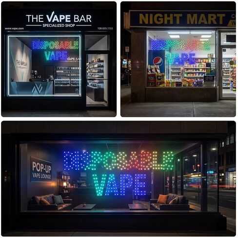 EPL DISPOSAL VAPE RGBW Wave, LED 4G Full-color changes sign, Eye-catching sign, Super Bright, 13"x30" Remote, Smoke Shop Window, Storefront Wall Decor & Light in Kuwait