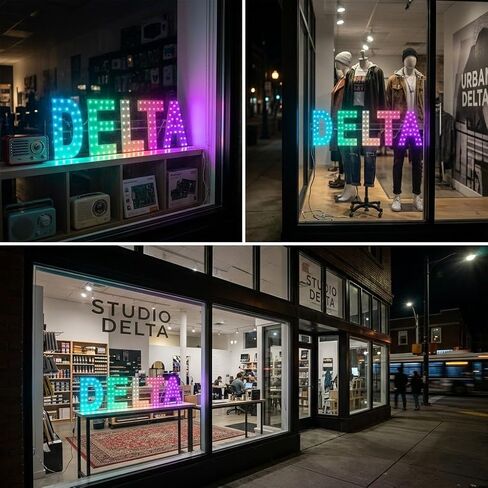 EPL DELTA RGBW WAVE, LED 4G Full-color changes sign, Eye-catching sign, Super Bright, 9"x30", Remote Control, Business Decor & Store Advertising in Kuwait