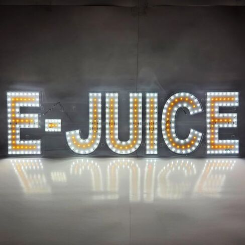 EPL E-JUICE YELLOW, LED 3G Sparkling Sign, Eye-Catching Sign, Super Bright, 8"x30" & Remote Control - Professional Shop Display, Vivid Wall Board in Kuwait