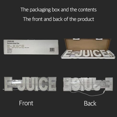 EPL E-JUICE YELLOW, LED 3G Sparkling Sign, Eye-Catching Sign, Super Bright, 8"x30" & Remote Control - Professional Shop Display, Vivid Wall Board in Kuwait