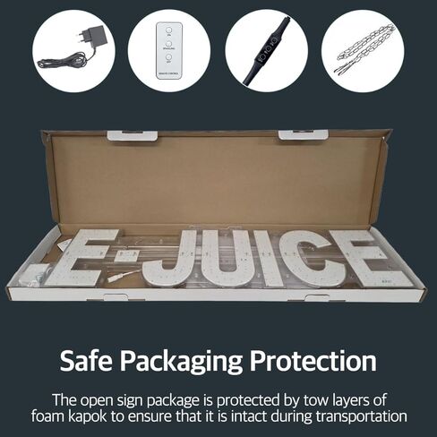 EPL E-JUICE YELLOW, LED 3G Sparkling Sign, Eye-Catching Sign, Super Bright, 8"x30" & Remote Control - Professional Shop Display, Vivid Wall Board in Kuwait