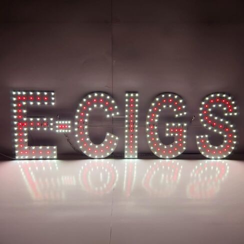 EPL E-CIGS RED, LED 3G Sparkling Sign, Eye-catching sign, Super Bright, 9"x30" Remote, Smoke Shop Storefront Window, Business Wall Decor & Light in Kuwait