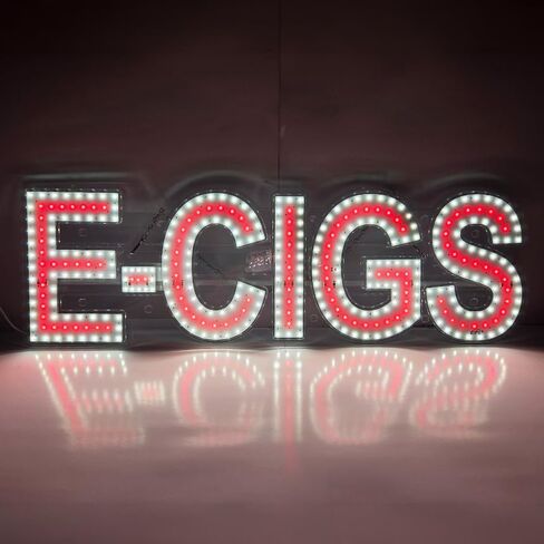 EPL E-CIGS RED, LED 2G Blinking Sign, Eye-catching sign, Super Bright, 9"x30" Remote, Smoke Shop Window Storefront, Business Wall Decor & Light in Kuwait