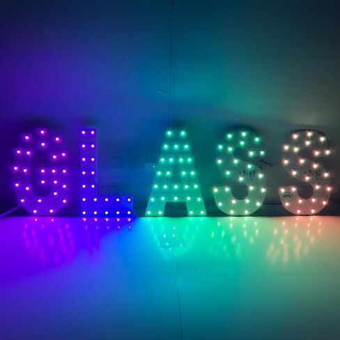 EPL GLASS RGBW WAVE, LED 4G Full-color changes sign, Eye-catching sign, Super Bright, 7"x26", Remote Control Business Advertising Wall Decor in Kuwait