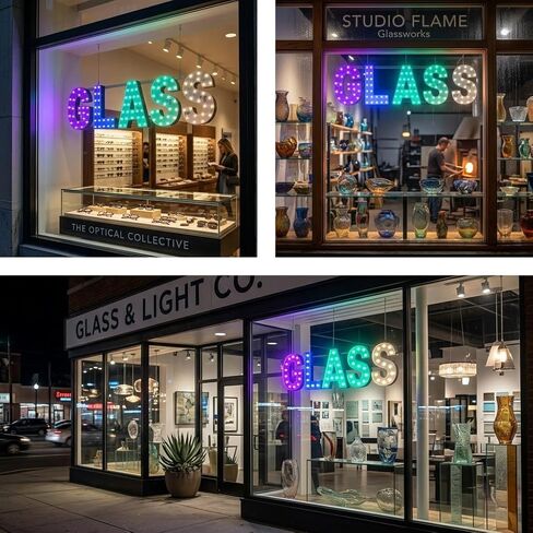 EPL GLASS RGBW WAVE, LED 4G Full-color changes sign, Eye-catching sign, Super Bright, 7"x26", Remote Control Business Advertising Wall Decor in Kuwait