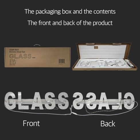 EPL GLASS RGBW WAVE, LED 4G Full-color changes sign, Eye-catching sign, Super Bright, 7"x26", Remote Control Business Advertising Wall Decor in Kuwait