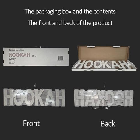 EPL HOOKAH RED, LED 2G Blinking Sign, Eye-catching sign, Super Bright, 8"x30" Remote, Smoke Shop Storefront Window, Business Wall Decor & Light in Kuwait