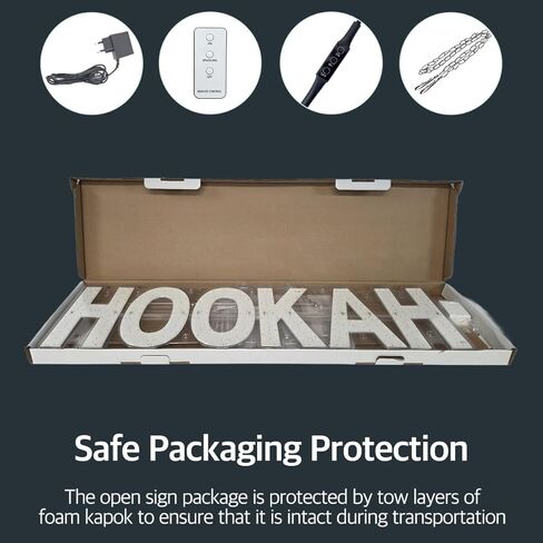 EPL HOOKAH RED, LED 2G Blinking Sign, Eye-catching sign, Super Bright, 8"x30" Remote, Smoke Shop Storefront Window, Business Wall Decor & Light in Kuwait