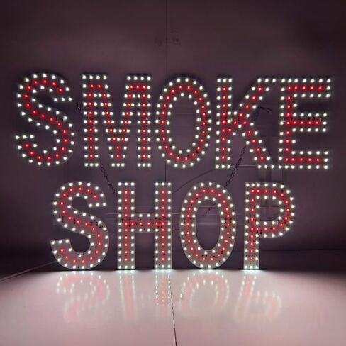 EPL SMOKE SHOP RED, LED 3G Sparkling Sign, Eye-catching sign, Super Bright, 2 Size, Remote Control & Business Decor Store Display (LARGE 20"x30") in Kuwait