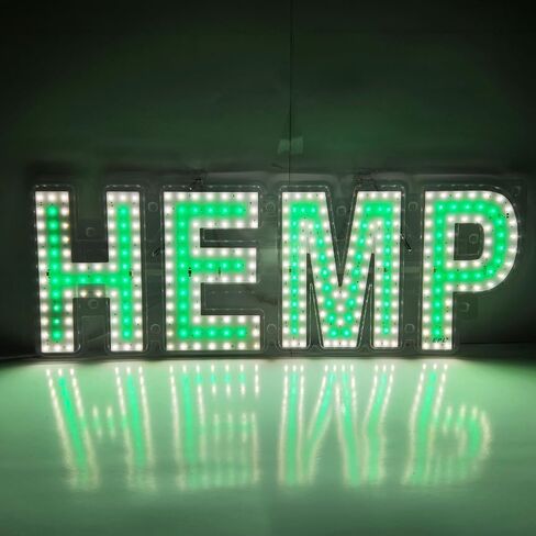 EPL HEMP GREEN, LED 2G Blinking Sign, Eye-Catching, Super Bright, 8"x24", Remote Control & Animated Motion, Cannabis Shop Decor, Dispensary Board in Kuwait