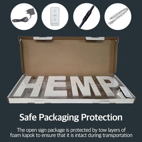 EPL HEMP GREEN, LED 2G Blinking Sign, Eye-Catching, Super Bright, 8"x24", Remote Control & Animated Motion, Cannabis Shop Decor, Dispensary Board in Kuwait