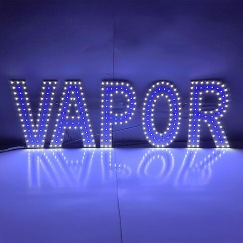 EPL VAPOR BLUE, LED 3G Sparkling Sign, Eye-catching sign, Super Bright, 9"x30" Remote, Smoke Shop Storefront Window, Vape Store Wall Decor & Light in Kuwait