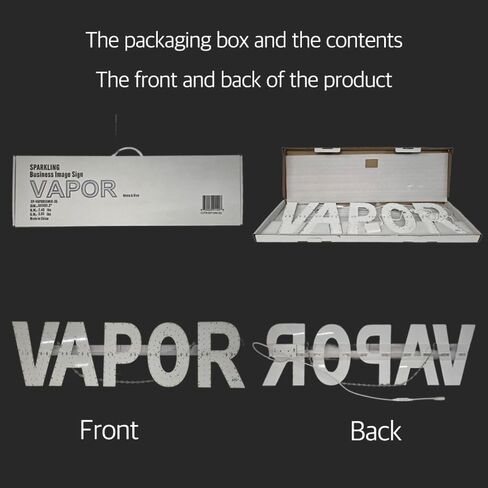 EPL VAPOR BLUE, LED 3G Sparkling Sign, Eye-catching sign, Super Bright, 9"x30" Remote, Smoke Shop Storefront Window, Vape Store Wall Decor & Light in Kuwait